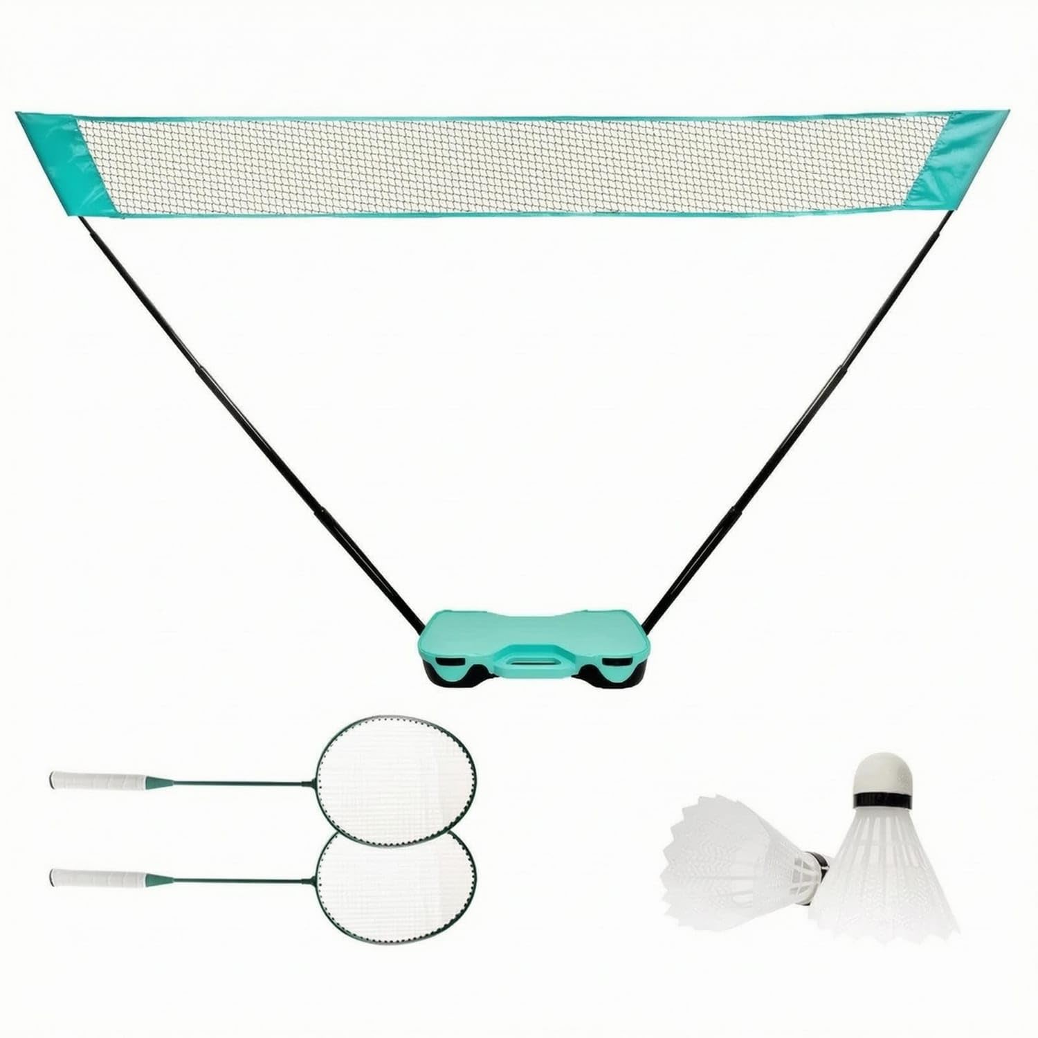 Bnf Quick-Install Badminton Net Frame Kit Compact Badminton Starter Set Telescoping Sports Equipment Easy to Carry, Set with 2 Rackets-image-10