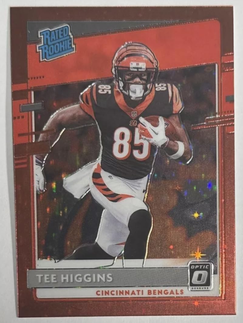 Football Trading Card NFL 2020 Donruss Optic Red Stars #160 Tee Higgins Rated Rookies NM Near Mint RC Rookie Bengals