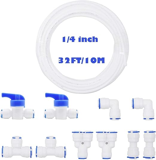 RUNCCIYUN 10 m Fridge Hose, 1/4" Fridge Water Pipe +(Y + T + I + L
