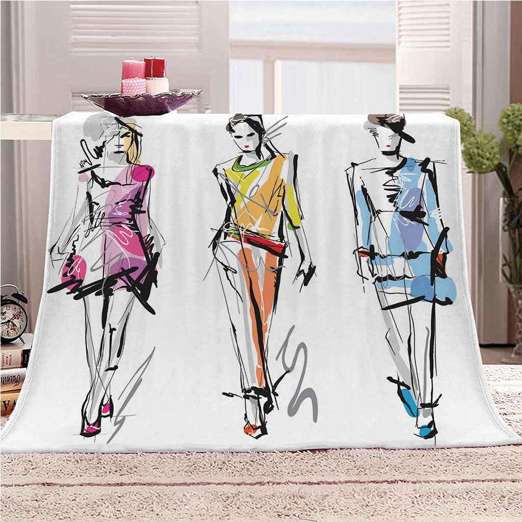 Couverture Polaire Flanelle Femme Mode 150x200cm Imprimée 3D