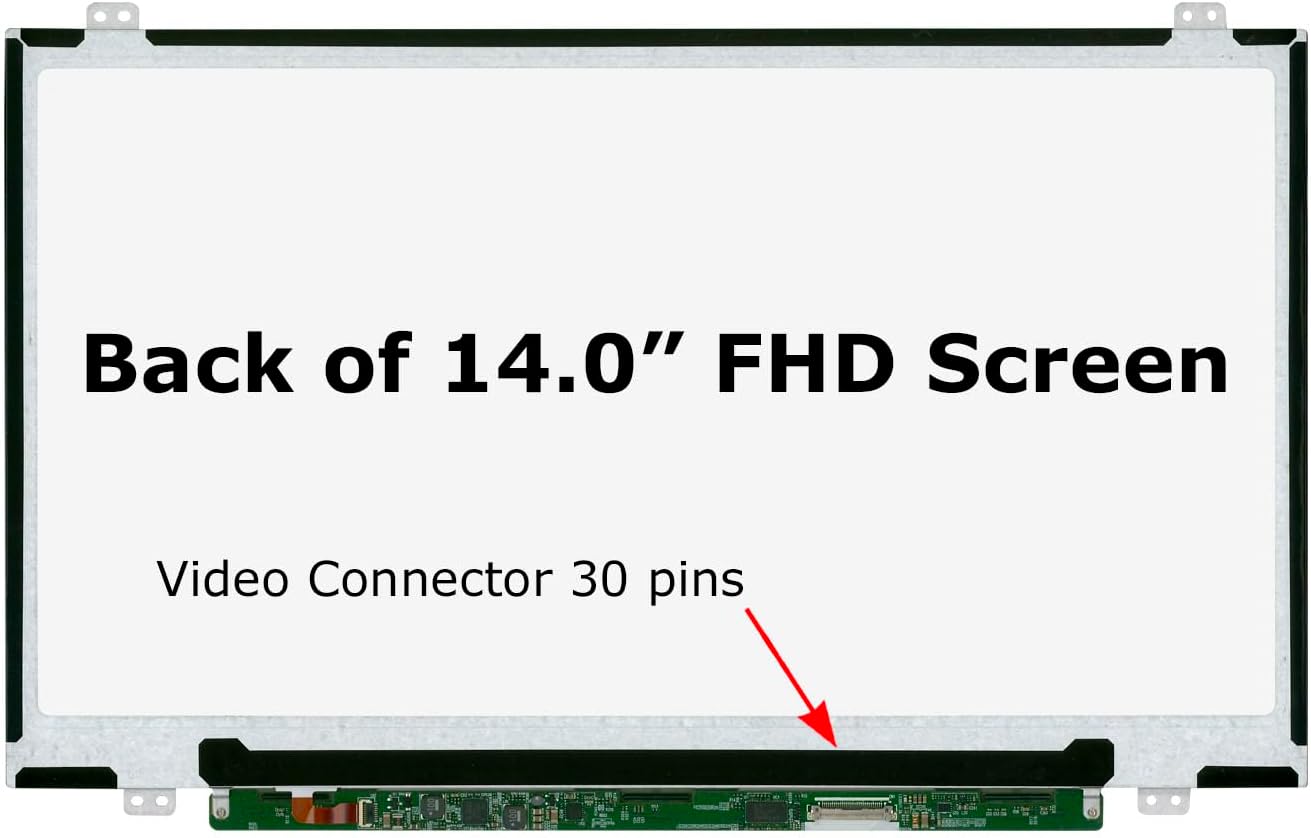 Back of 14.0 inch FHD screen showing 30-pin video connector