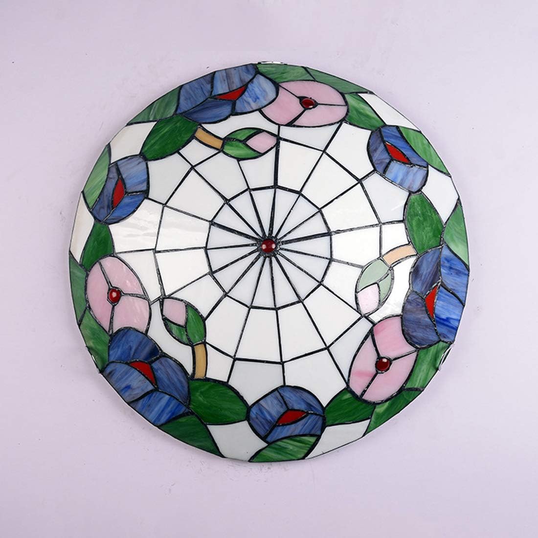 シャンデリア ヴィンテージ シーリングライト フラッシュマウント ステンドグラス ラウンドランプ E27電球 調光可能 メタル 廊下