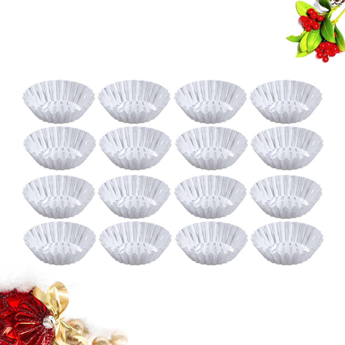 Gatuida 2 Series Taza Para Hornear Muffins Moldes Reutilizables Para Tarta De Huevo Latas De Pastel Para Hornear Cacerola Sartenes Bandejitas De Aluminio Silver 50 Piezas X 2