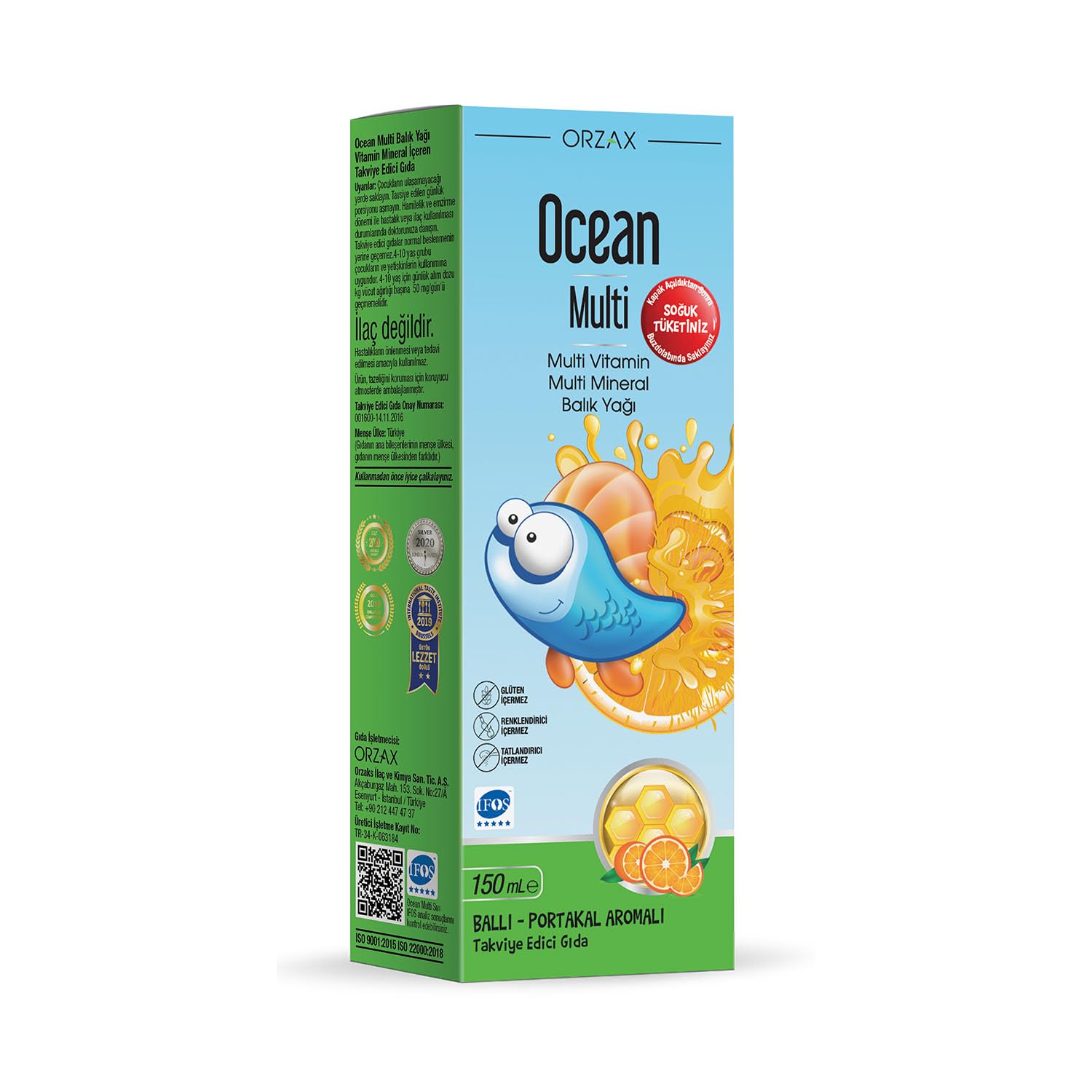 Ocean Multi Şurup Ballı-Portakal Aromalı 150ml