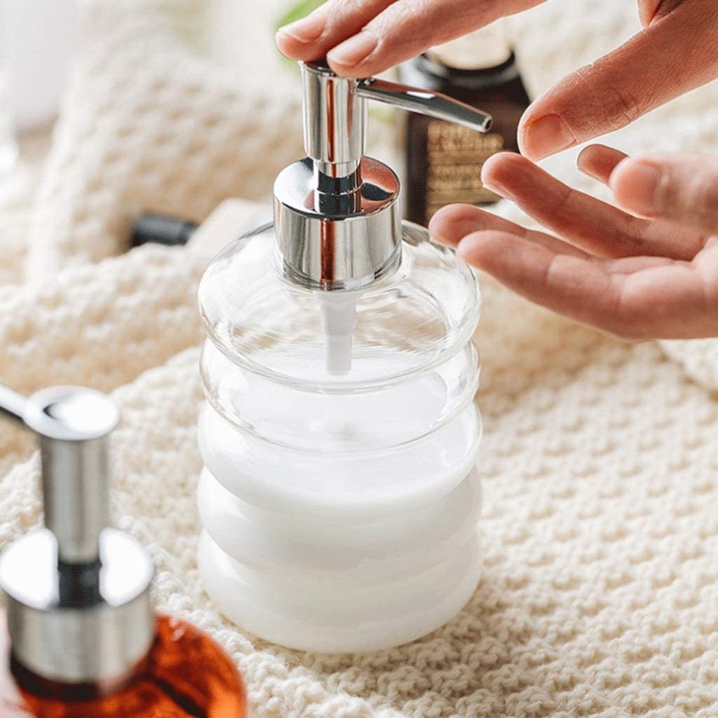 Nachfüllbare Seifenspender Glas-Seifenspender mit Abnehmbarer Pumpe, nachfüllbarer Handseifen-Lotionspender, klare Lotionsflasche für Küche, Badezimmer, 10 oz Für Küchenbad