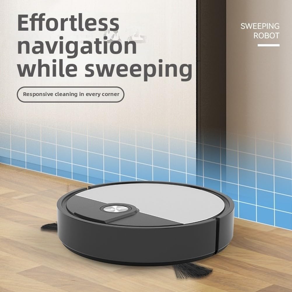 Aspirapolvere robotico con funzione di pulizia 2000PA Potenza sottile 6,8 cm Profilo per tappeti Pulizia profonda Smart App Programma 90Min per batteria Bianco (A)