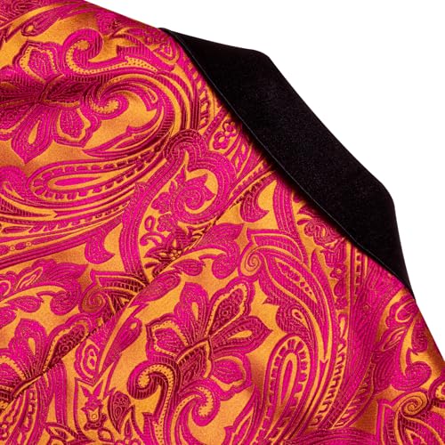 Image of Barry. Wang Men's Sport Coats & Blazers Flower Suit Jacket 1 Button Paisley Tuxedo Mardi Gras Carnival Parade Gift