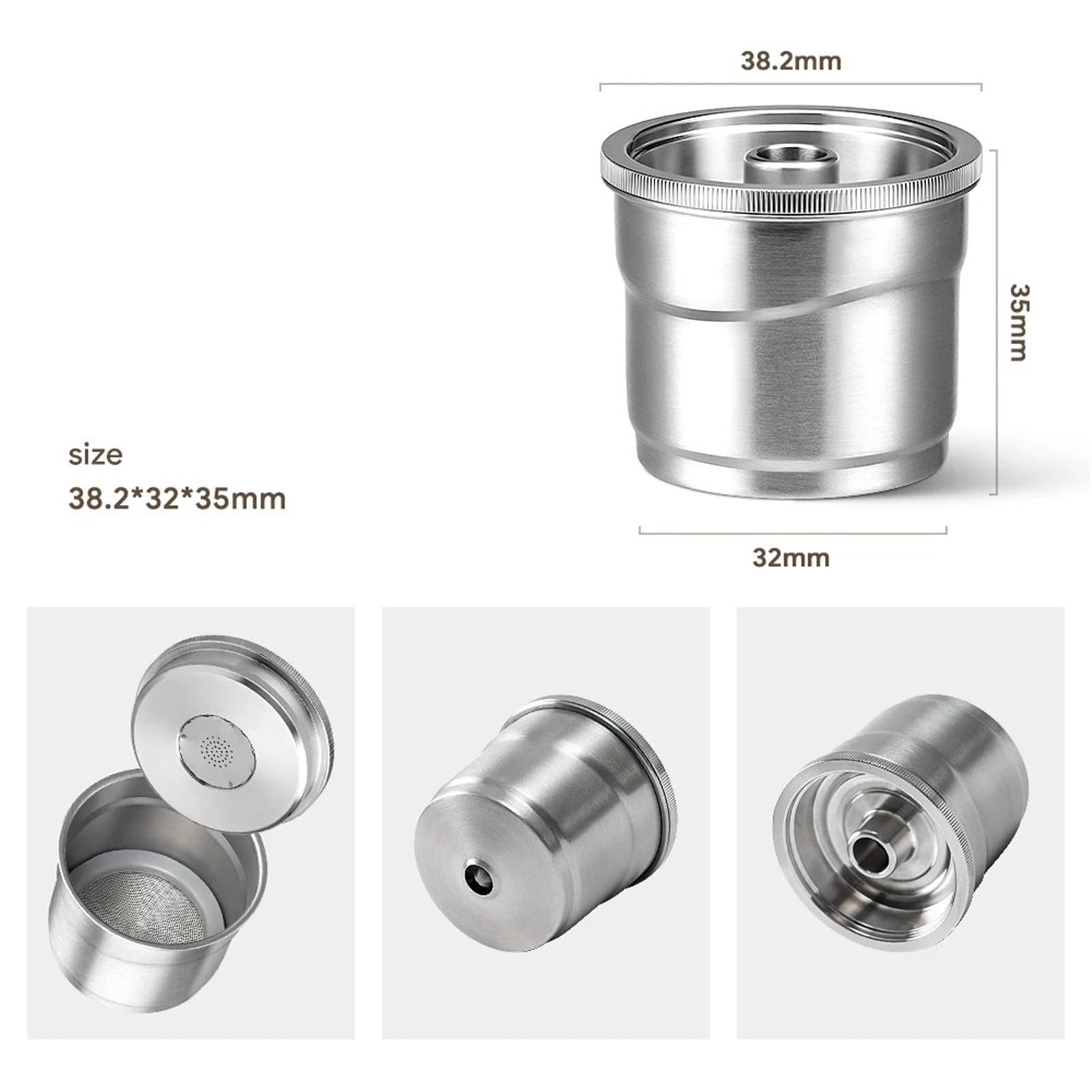 Compatible con cápsulas de café reutilizables illy X7/Y3. | Cápsulas inoxidables recargables, compatibles con dos tamaños de máquina(2pod 1t)