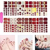 NAIL ANGEL 12pcs Toe Nails Strips Thin Toe Nail Wrap Nail Art Full Cover Sticker Fashion Designs...