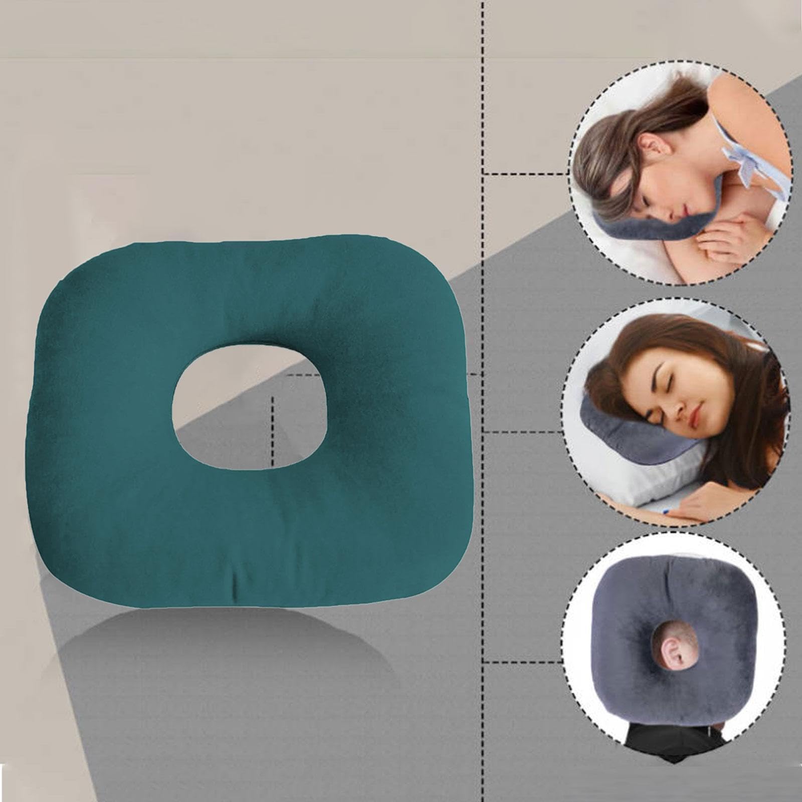 Ergonomiczna poduszka na kolczyki, oddychająca konstrukcja z otworem środkowym do spania, biura, podróży, wygodne wsparcie dla przekłuwania uszu, wielofunkcyjne zastosowanie