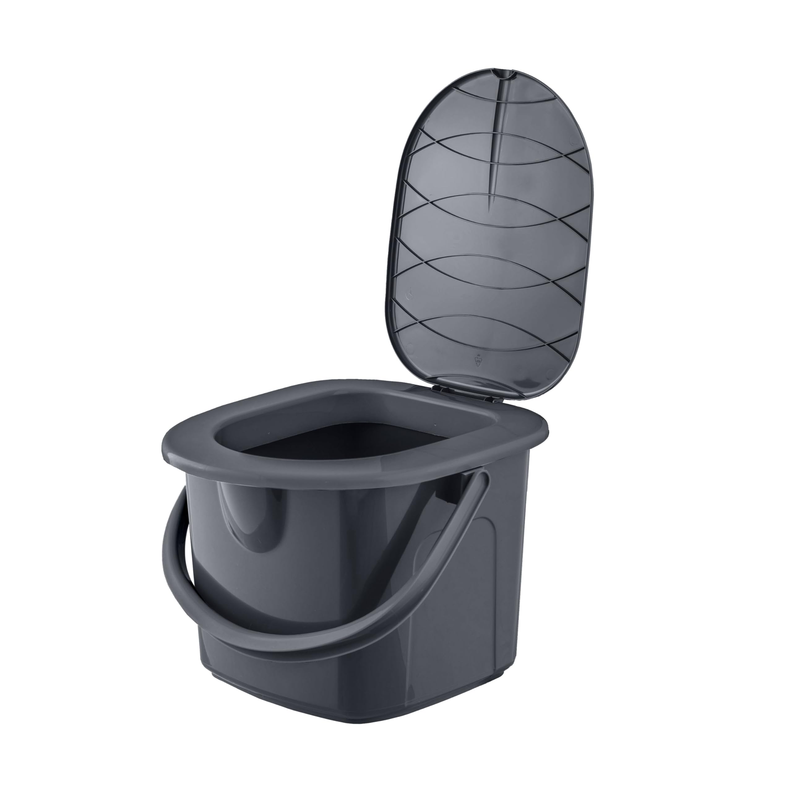 BranQ - Home essential, Fabriqué à partir de matériaux 100% recyclés, écologique, Toilettes de Camping Mobiles de 15,5 l avec Charge maximale jusqu'à 120 kg, Gris éco
