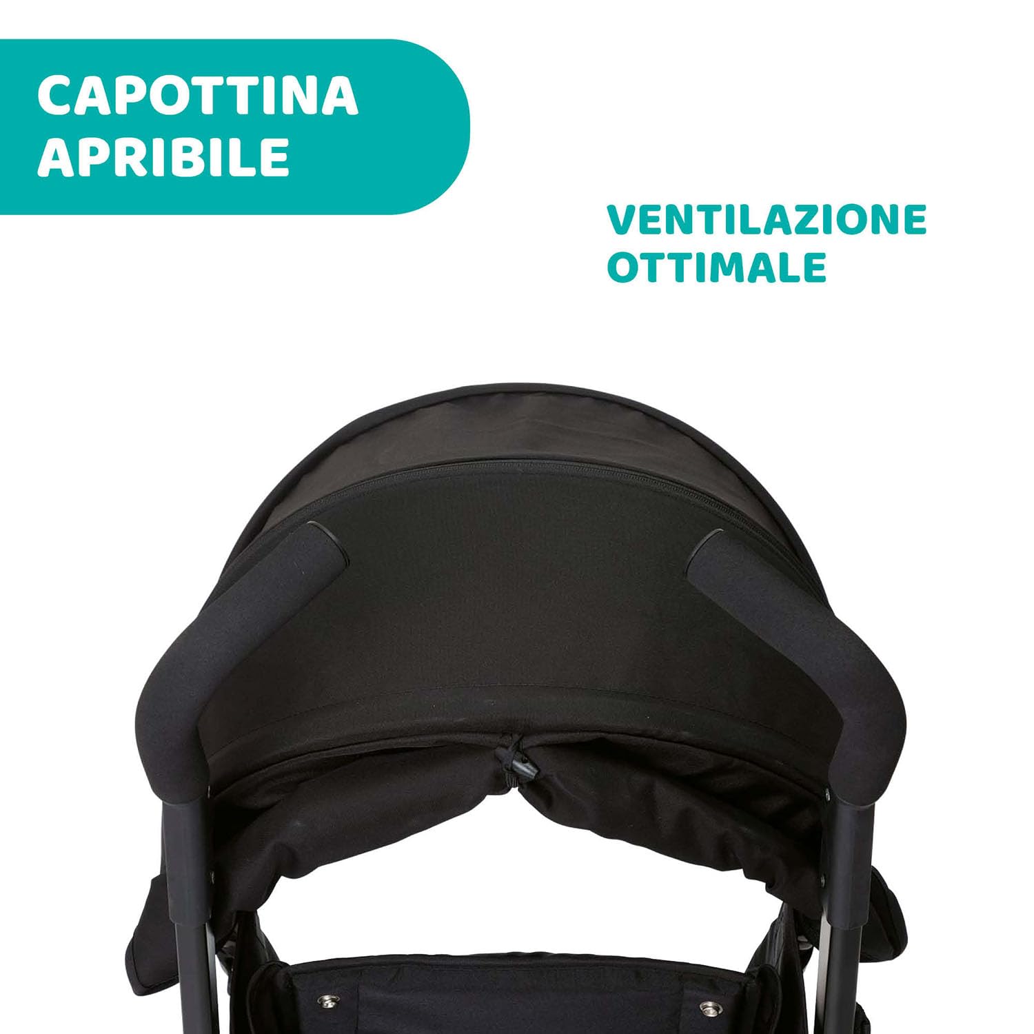 Chicco Liteway 4 Passeggino Leggero Pieghevole da 0 Mesi a 22 kg, Portata Max 25 kg, Reclinabile e Compatto, con Manicotto Paracolpi, Posizione Nanna, Chiusura a Ombrello, Capote Estendibile, Black