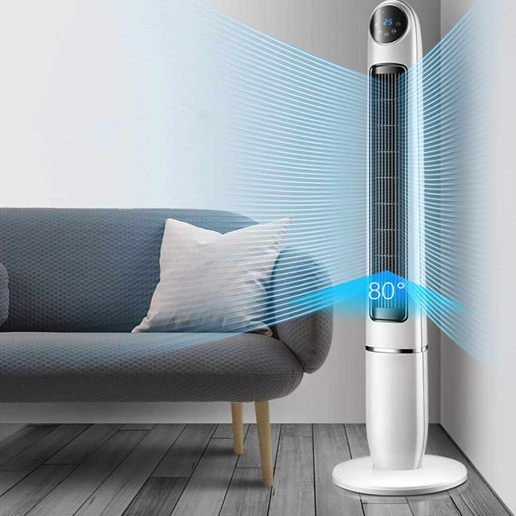 Air Cooler for Home Office Modern Oscillation Silent Tower Fan Air Conditioner Manual Remote Control 12h Timing White 120cm