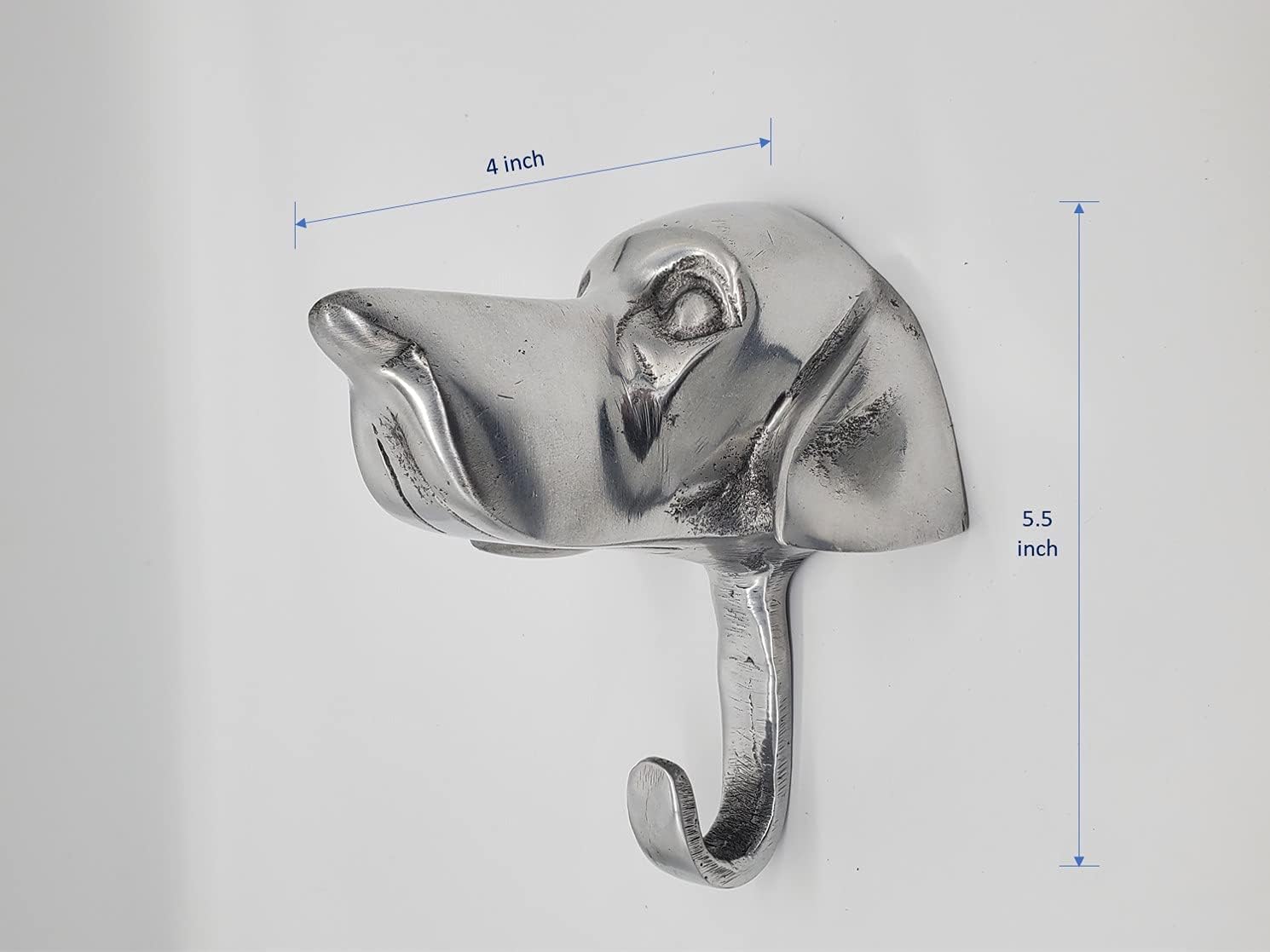 Dog Wall Hook Large Size Cast Aluminum for Leash and Other Storage (Retriever)