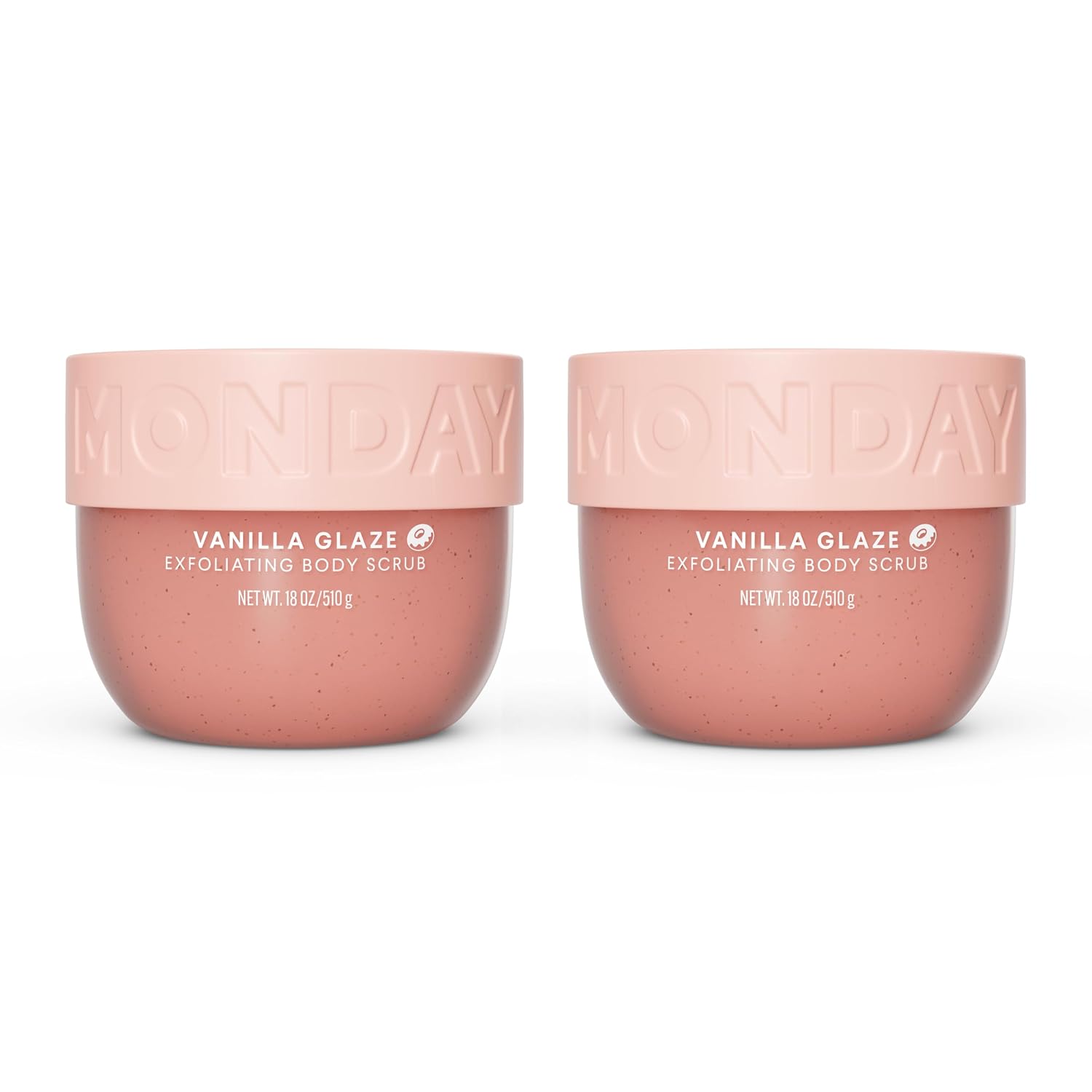 MONDAY Haircare EXFOLIATING Body Scrub – Vanilla Glaze Scent with Shea Butter & Coconut Oil, 18 oz(Pack of 2)
