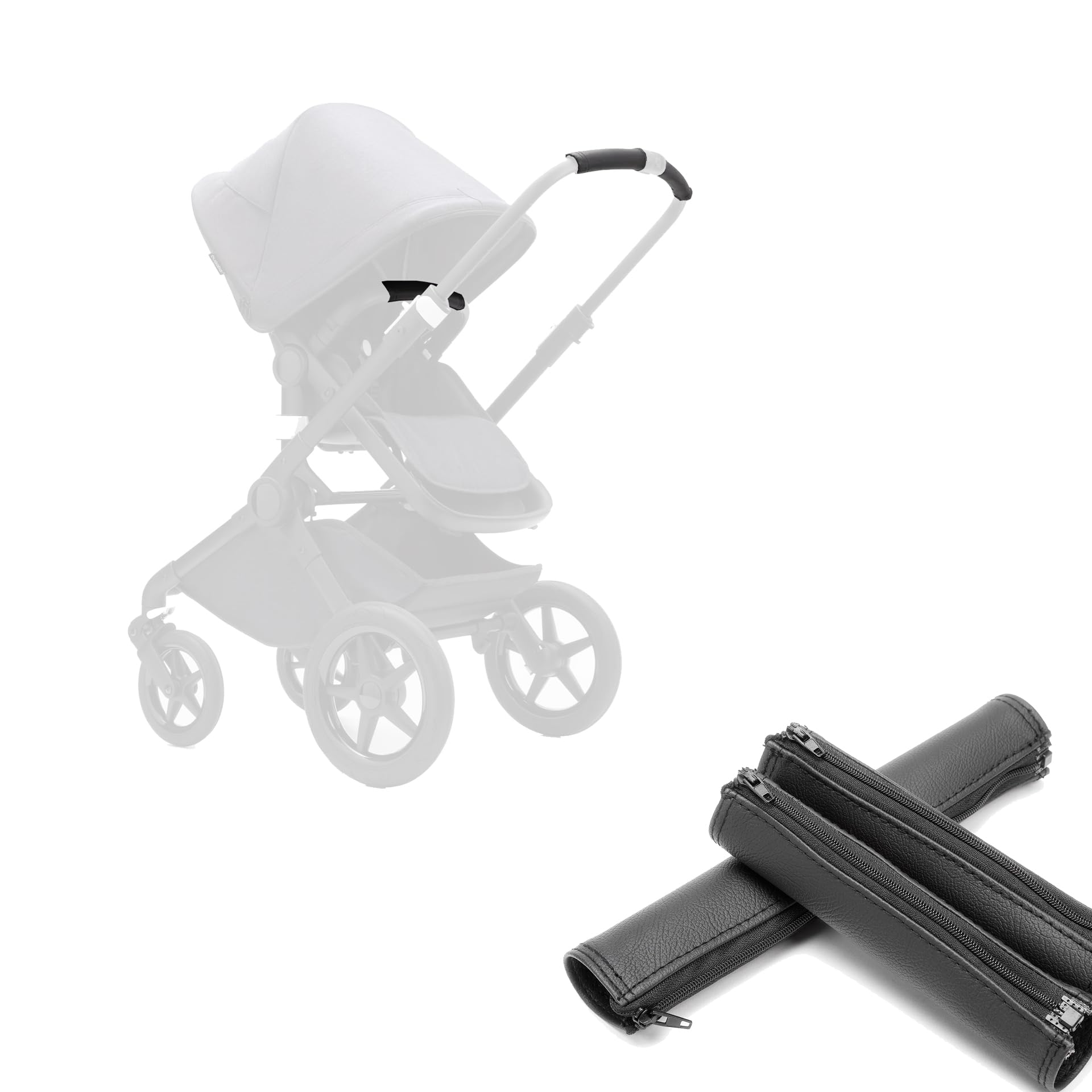 BABYDOME Pack Handlebar Covers Compatible with Bugaboo Fox 2, 3 and BEE 6. Handmade in Premium Leatherette. Resistant to Sun