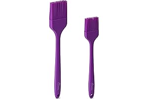 Purple Spatula Silicone Heat-Resistant Basting and Pastry Brushes Set