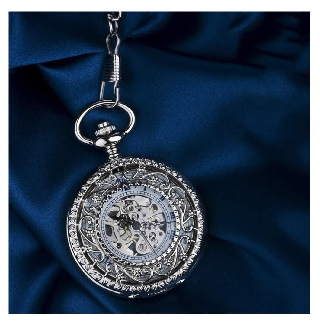 Reloj de Bolsillo Unisex Reloj De Bolsillo Mecánico Vintage, Cadena Suéter Hueco Tallado En Concha Clásico Fiestas