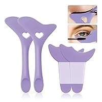 Vista 8 de Plantillas delineadoras de ojos, 4 unidades, reutilizable, de silicona, delineador de ojos, protector de pestañas, sombra de ojos, lápiz labial, Azul