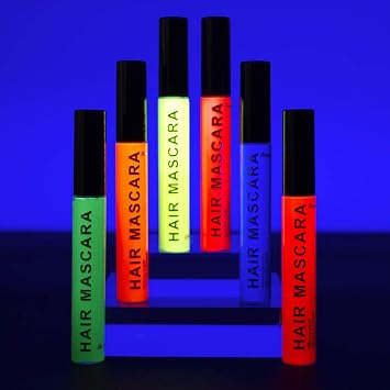 Stargazer Neon Orange UV-Reactive Hair Mascara, Wash Out Colour