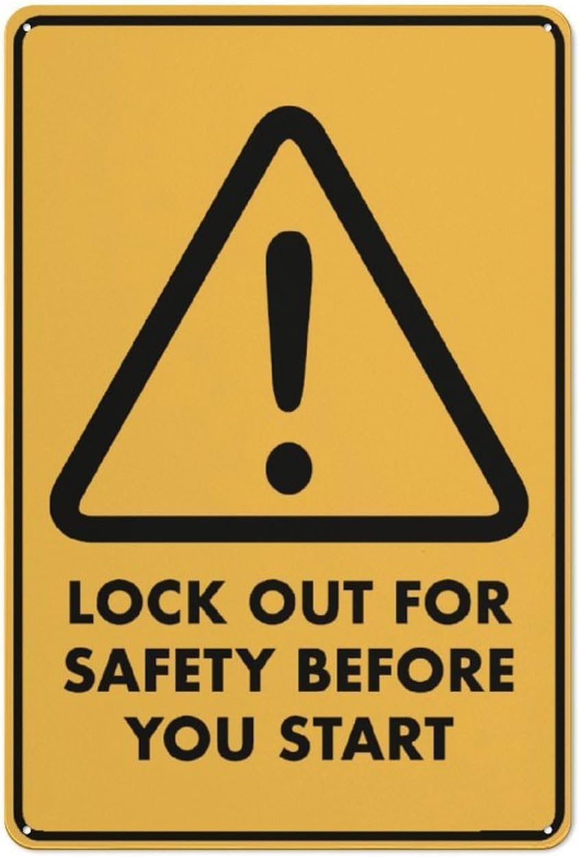 Pre-operation Electric Lockout Reminder Sign, Practical Aluminum Notice Plate, Factory Garage Construction Site Safety Compliance Marker, 8x12 Inch
