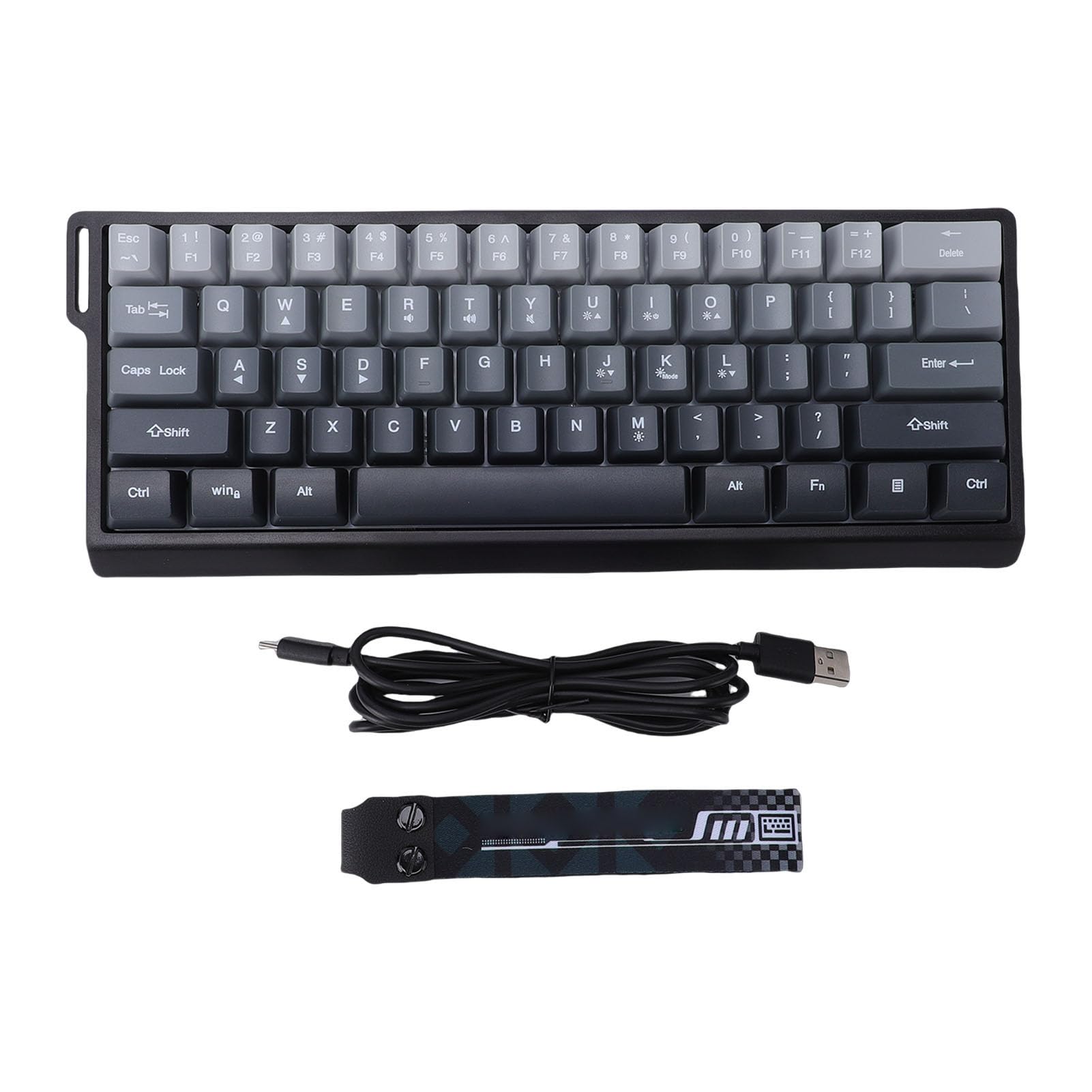 Garsent Mechaniczna Klawiatura do Gier, 60-procentowa Przewodowa, Podświetlana Kompaktowa Mini 61 Klawiszy Klawiatura do Laptopa PC, Czerwony Przełącznik, Ergonomiczna