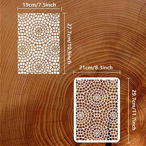 FINGERINSPIRE Holtz Mosaic Stencil 29.7x21cm Mosaic Stencil Template Plastic Geometric Circle Pattern Stencils Reusable Layering Stencil DIY Art Stencils for Painting on Wood Floor - Image 2
