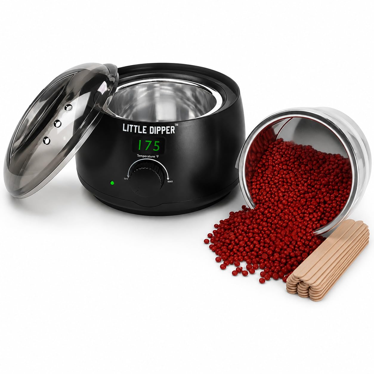 Little Dipper - Kit de cera para sellado de botellas, perfecto para hacer whisky, infusión de alcohol, elaboración de vino casero y embotellado de cerveza Incluye calentador de cera eléctrico,