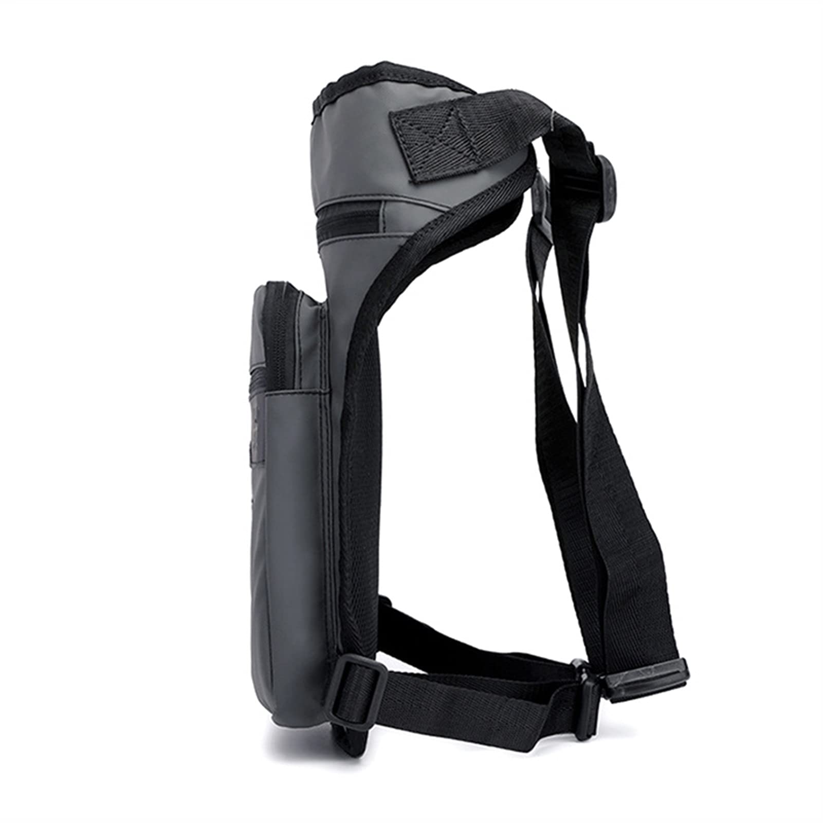 ApuaVireo&Co Torba motocyklowa na udo, pas biodrowy, nerka, torba podróżna ramię, crossbody, nylonowa, męska(Black)