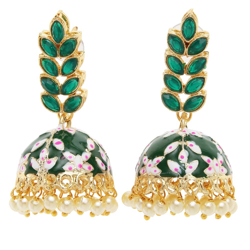 Shining Diva Fashion Latest Fancy Stylish Pearl Meenakari Jhumka Traditional Jhumki Earrings for Women and Girls (12531er), mint green, one (B08YWKMF8W) Amazon Price History, Amazon Price Tracker