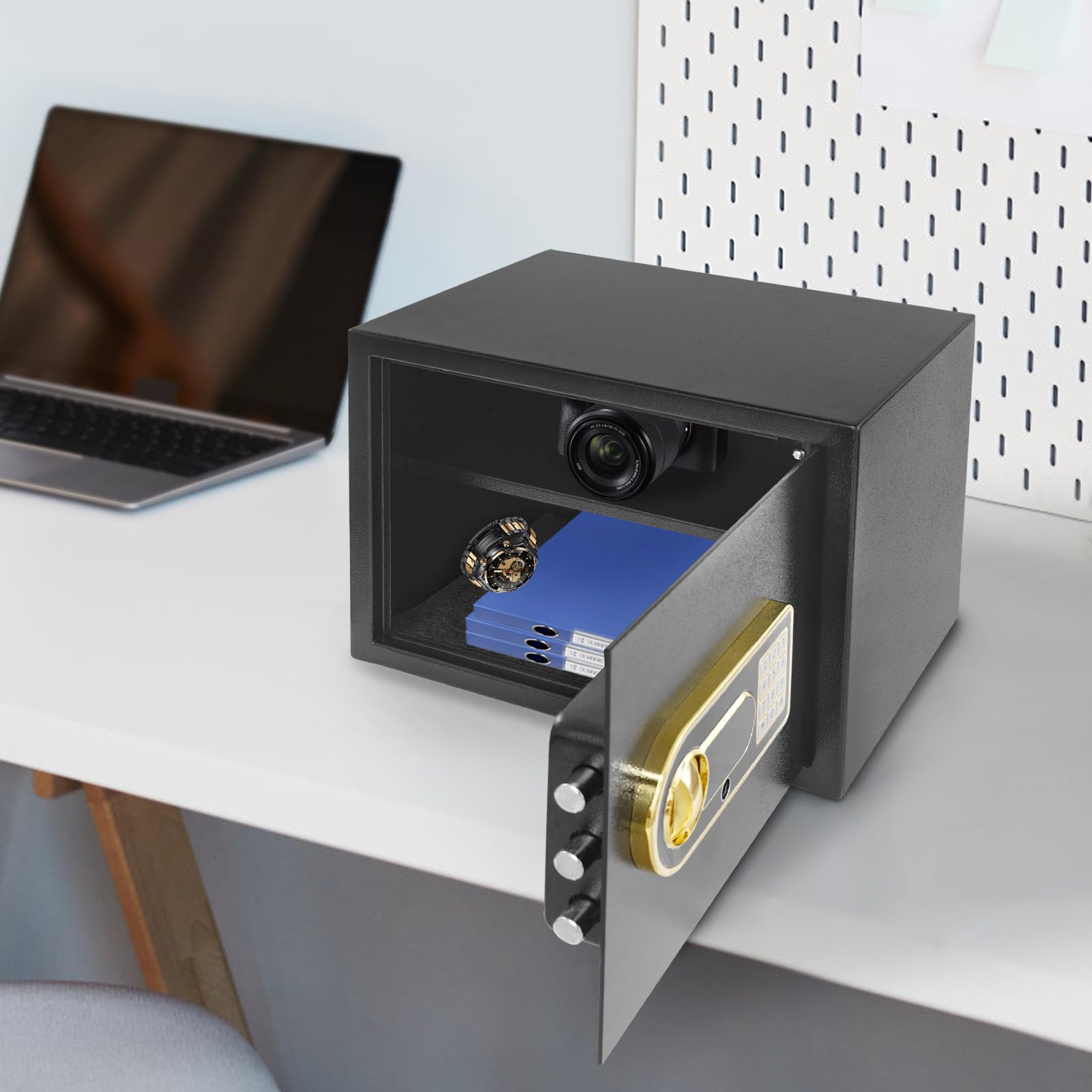 Caja fuerte digital de alta seguridad de 30 L, con código digital y protección contra incendios, para casa, oficina y objetos de valor, pared y montaje independiente, documentos y joyas