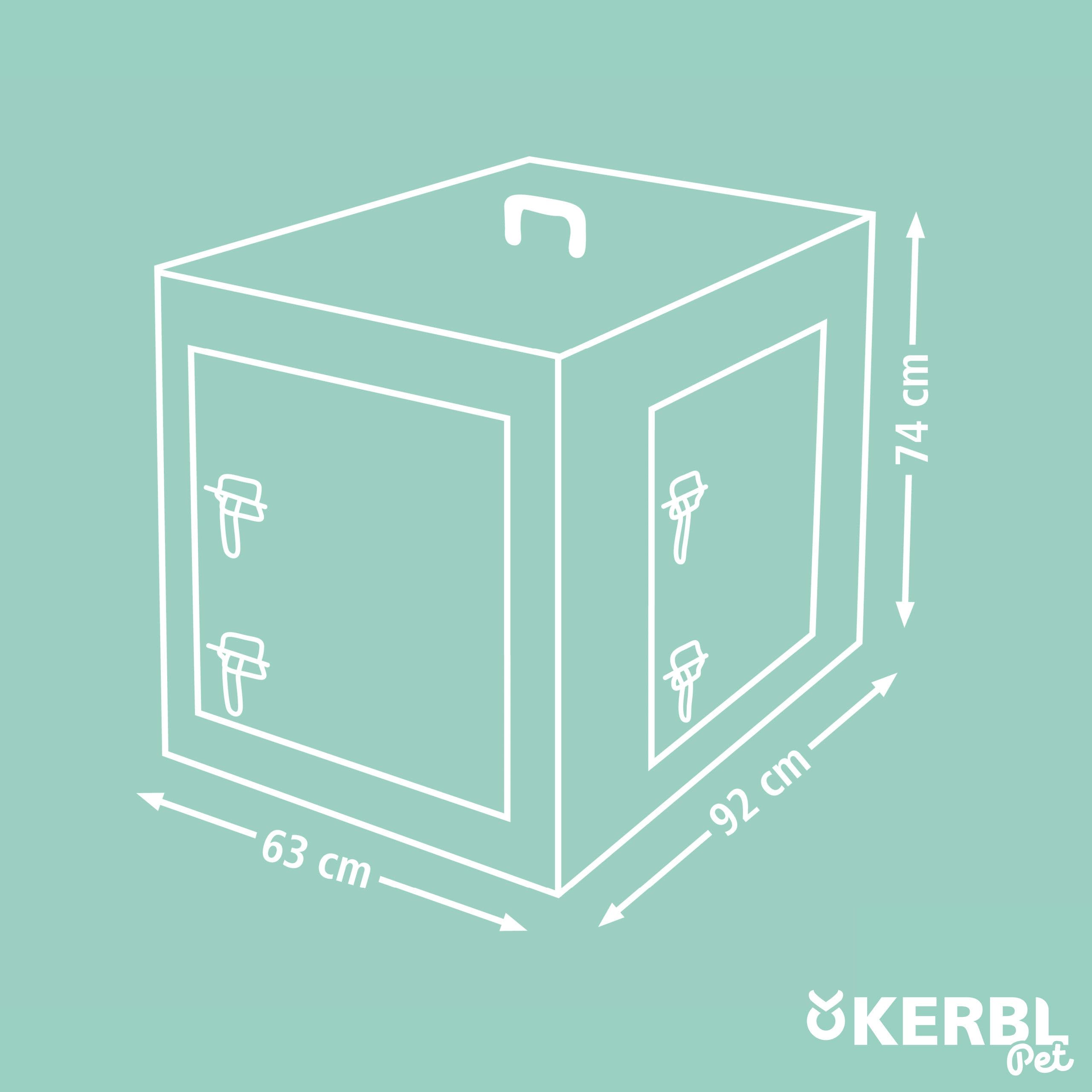Kerbl Pet Cage de Transport grillagée, Deux Portes, Cage pour Chien, Noire, 92 x 63 x 74 cm, métal, pour Chiens, Plateau Amovible en Plastique