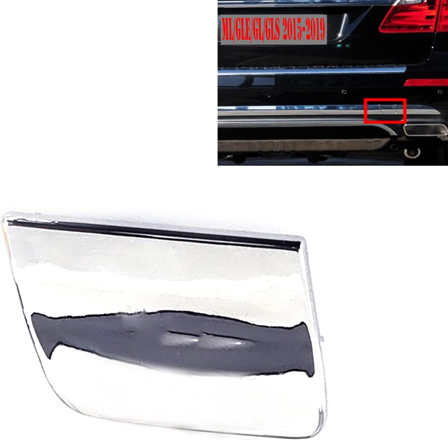 Rear Tow Cover Fit 15-19 Mercedes Benz X166 Facelift W292 ML GLE GL GLS for 250 300 320 350 400 450 500 550 43 63 2015 2016 2017 2018 2019 bumper towing Hook Eye Cap (standard edition)