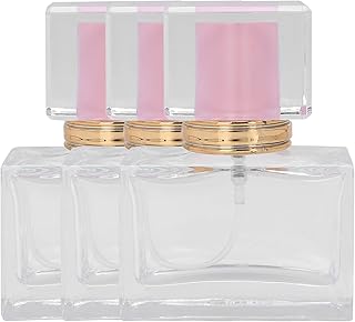 3 Szt. Szklana Pusta Butelka Perfum Makijaż Wielokrotnego Napełniania Dozownik Perfum w Sprayu do Podróży, Olejków Eterycznych, Wody Po Goleniu i Wody Kolońskiej(różowy)