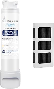 EPTWFU01 Refrigerator Water Filter Replacement compatible for Frigidaire EPTWFU01, EWF02, Pure Source Ultra II, Puresource Ultra 2, SCWFTCTO, PureAir Ultra II PAULTRA2 Air Filter Combo1+1-Combo