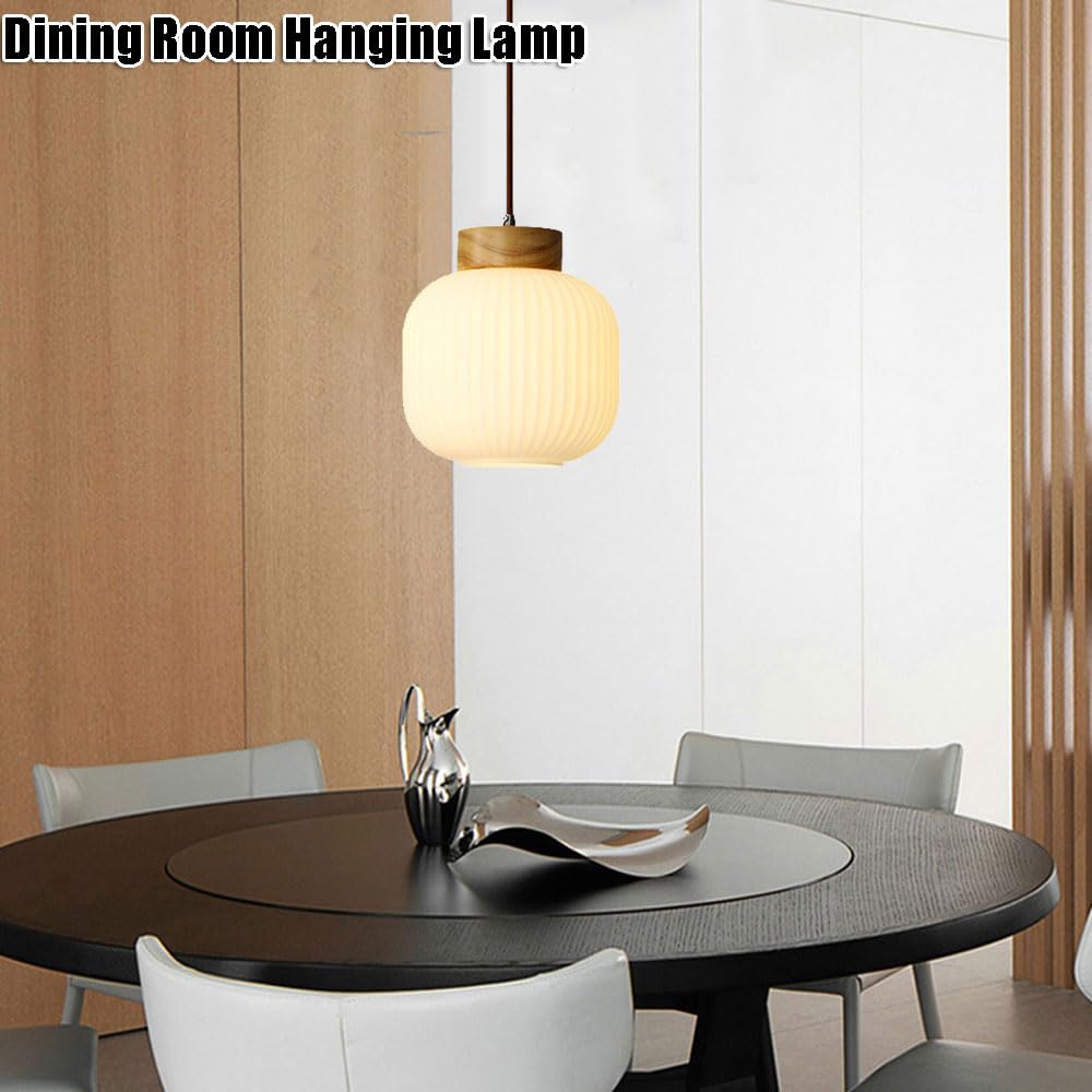 Kreatywna lampa wisząca w kształcie latarni, szklana lampa wisząca w stylu skandynawskim, lampa wisząca z jedną głowicą E27, dekoracyjna oprawa do balkonu i restauracji, oprawy wpuszczane