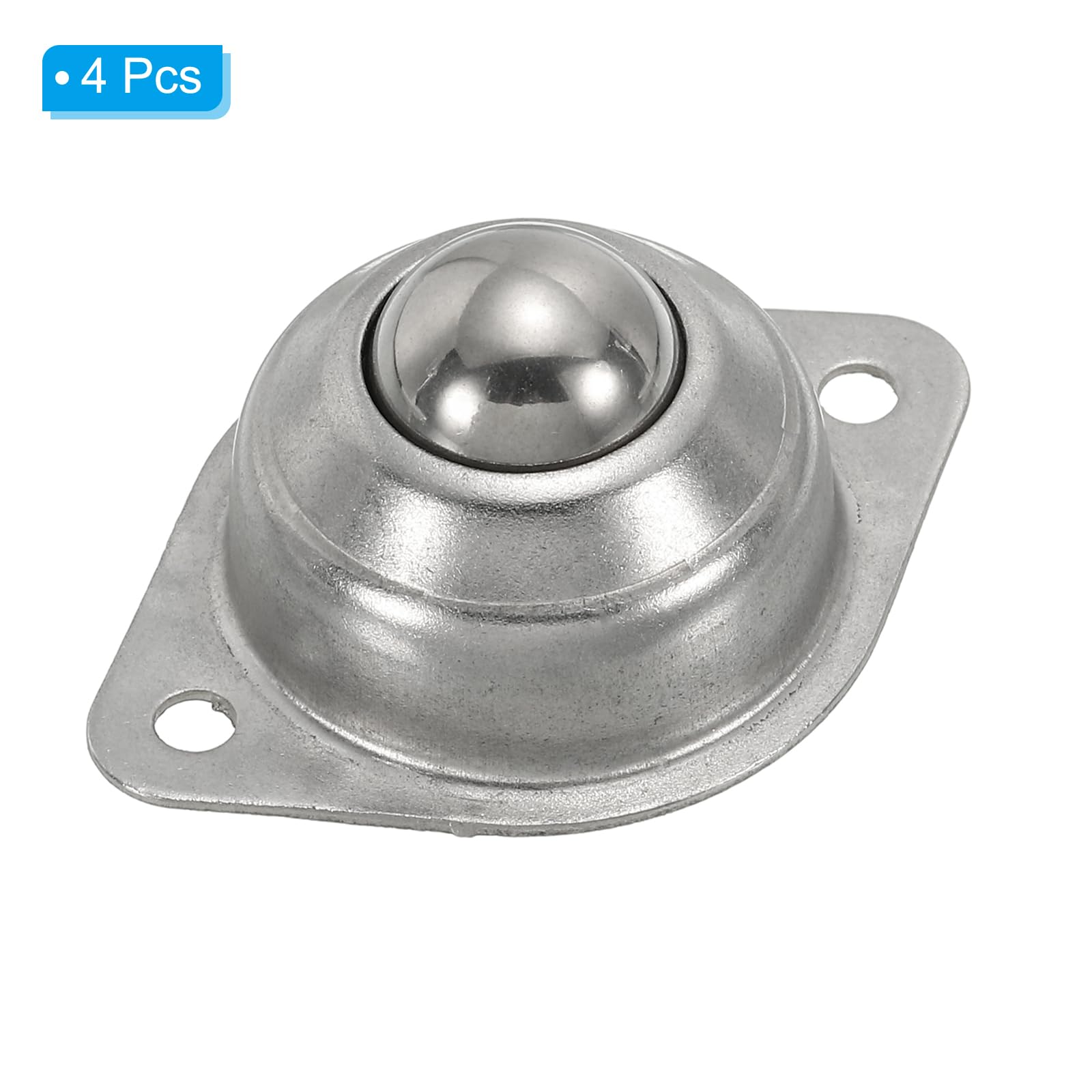 PATIKIL Rouleau Bille Transfert Roulement 5/8", 4 Paquet Charge 33lbs Bride Monté Inox Acier Rotation Roulette Unité pour Convoyeur Rouleau Support Transmission
