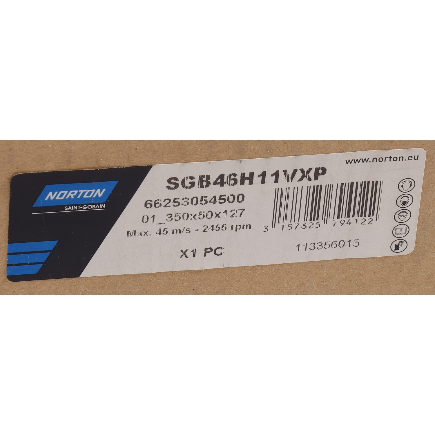 Norton – Molette vitrifié Ø 355 x 50 x 127 sgb46h11vxp Bleu