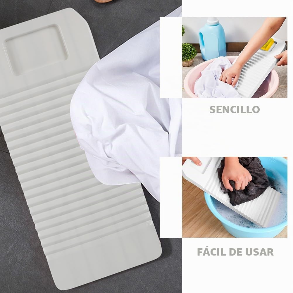 Amosfun Tabla De Lavar De Plástico Reutilizable 20.47X7.48 Pulgadas Ligera Y Portátil para Lavar Ropa Interior Calcetines Y Ropa De Bebé Ideal para Viajes Y Camping