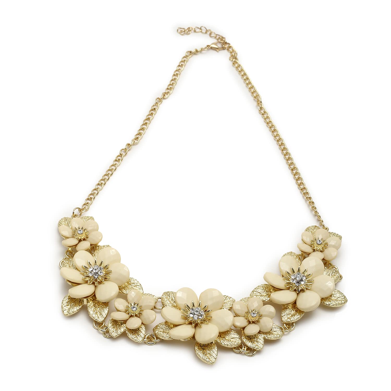 SOHI Gold Plated flower Necklace for Women and Girls, Trendy Stylish Rhinestones Necklace, chain for women, Necklace with flower detailing, Statement jewellery, layered necklace, fashion, ladies (B0BFR7K7L4) Amazon Price History, Amazon Price Tracker