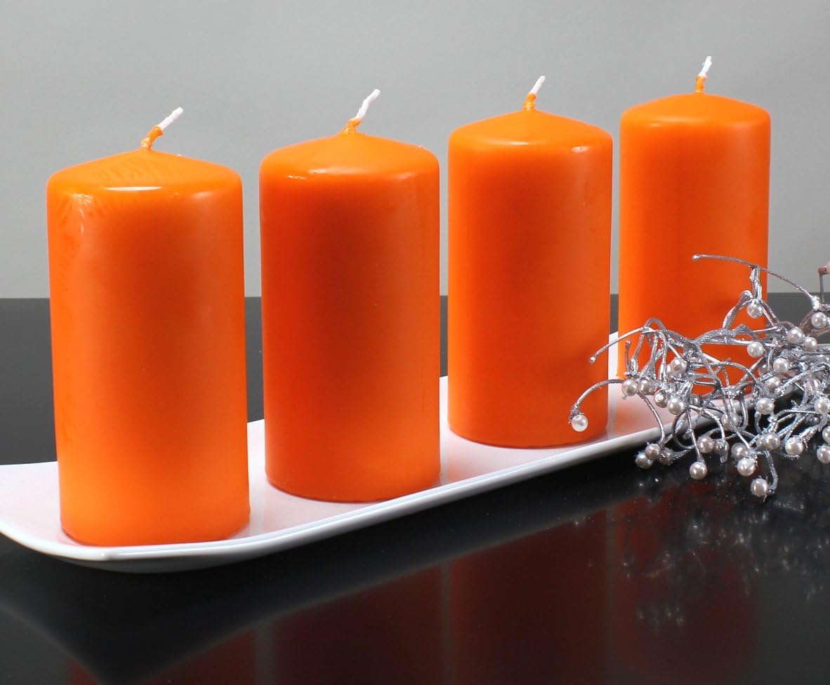 pillar candles 120/60mm safe candles mandarin, set of 12