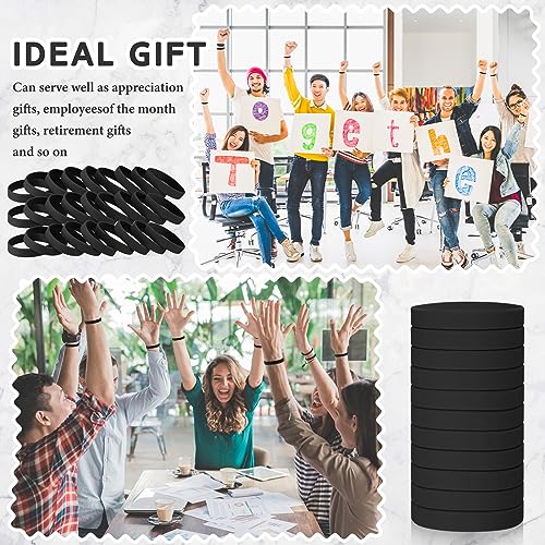 Image of Liliful 100 Pcs Silicone Rubber Wristbands Rubber Wristband Bracelet Bands for Silicone Wristbands for Women Men(Black)