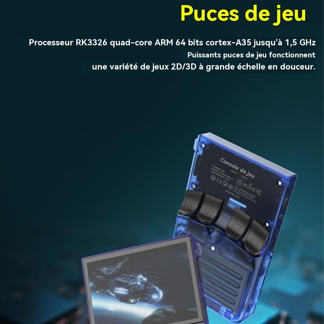 RetroPro R36xx Console de Jeux Portable WiFi Console Rétro Portable 3.5'' IPS HD, 20000+ Jeux Classiques, Émulateurs Multi-Plateformes, Batterie 3000 mAh, pour Adultes & Enfants (Vert, 128, Go)