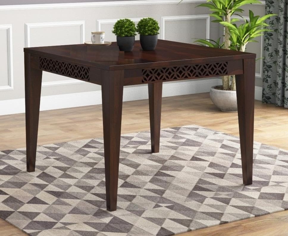 NEW LOOK FURNITURE Wooden Solid Sheesham Wood Dining Table 4 Seater | Dining Room Furniture | 4 Seater Dining Table without Chair - Walnut CNC 4s (B0CNQBDQ17) Amazon Price History, Amazon Price Tracker