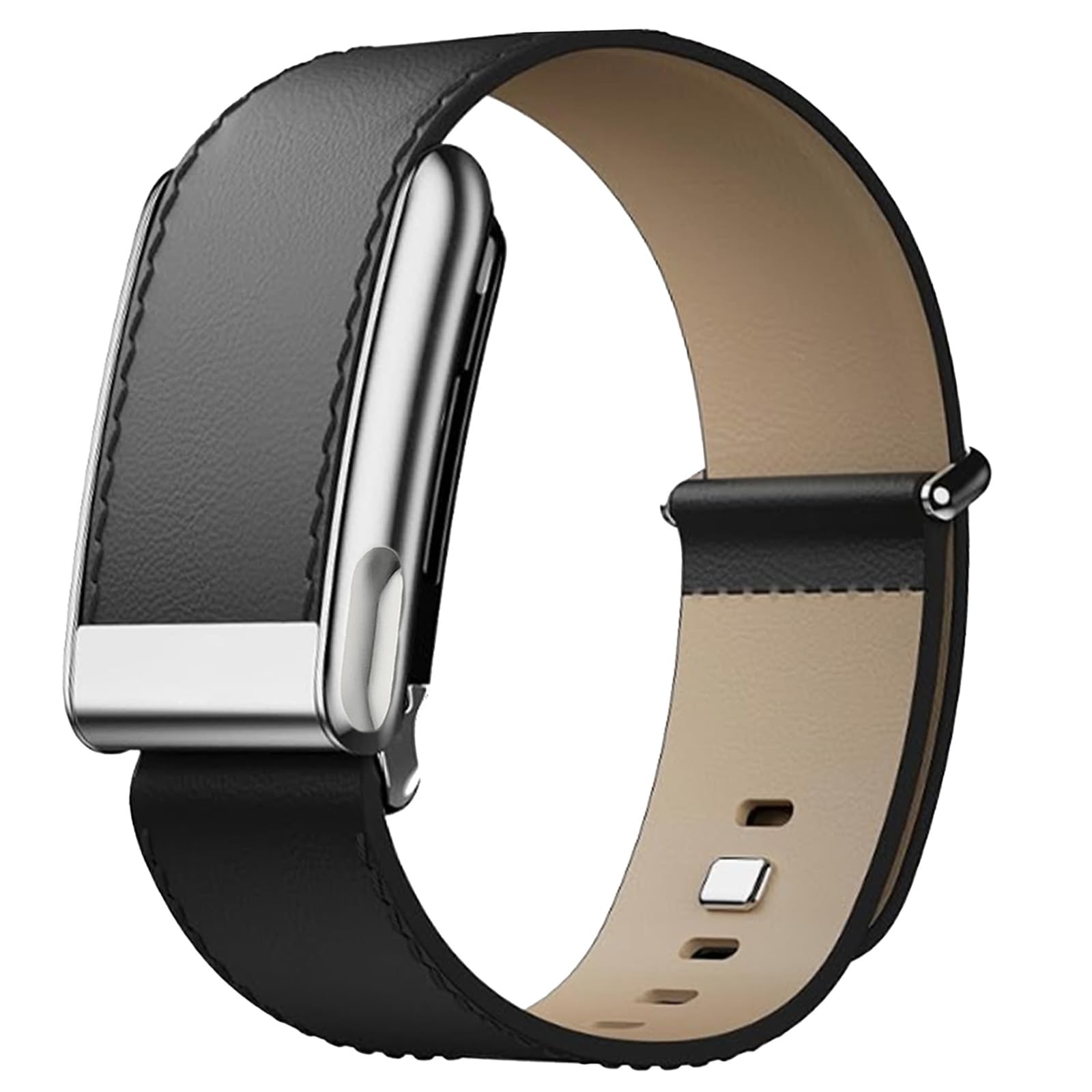 Fitcent Replacement Leather Wristbands Compatible with Whoop 5.0 Band WHOOP MG LIFE (Black)
