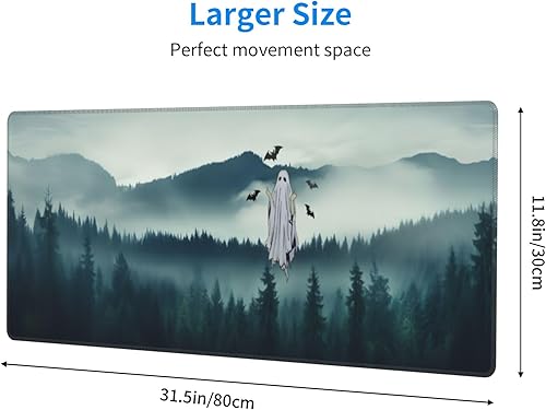 Miniatura 3 de Tapete de escritorio feliz de Halloween, alfombrilla de mouse para eventos de Halloween, almohadilla de escritorio con teclado para juegos de anime