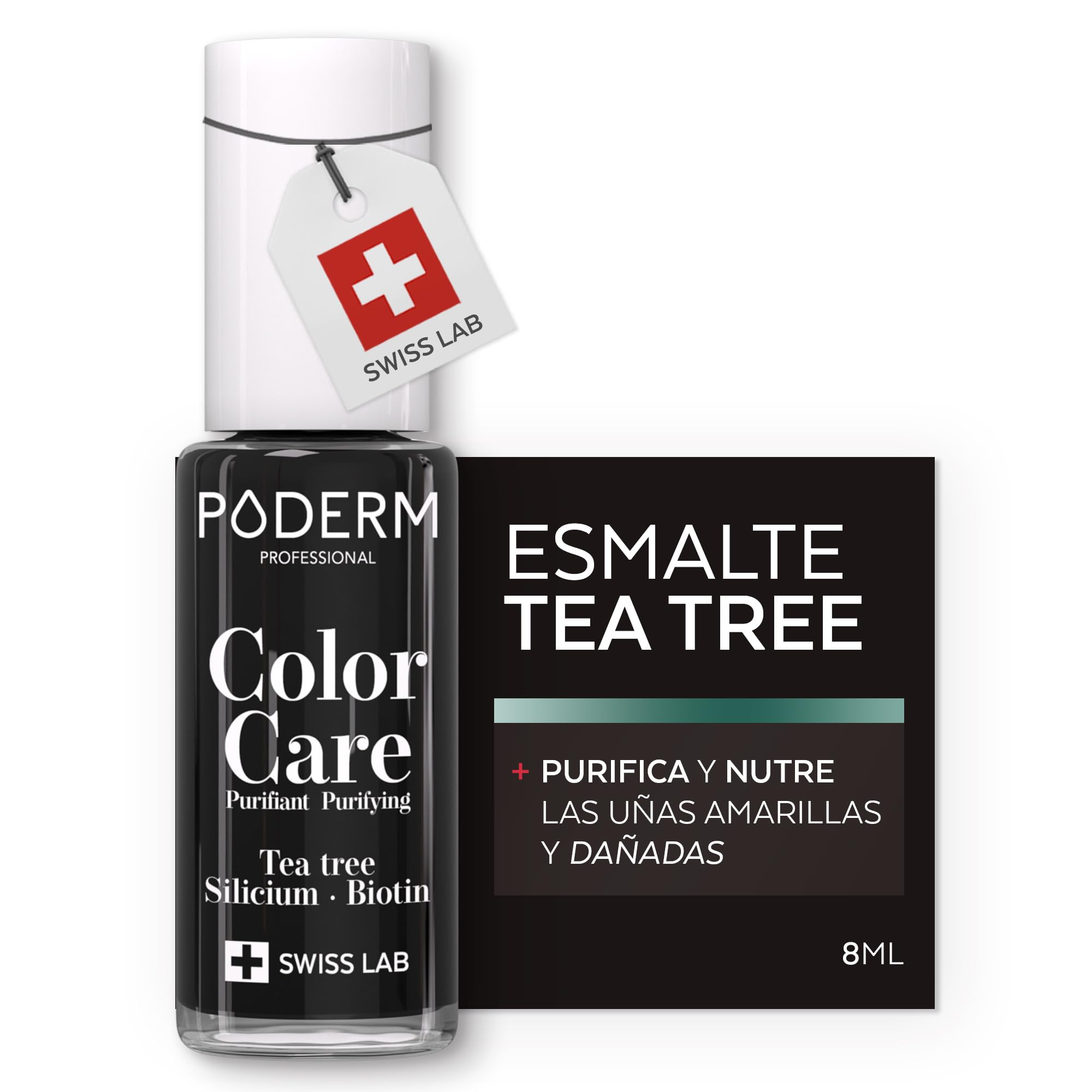 Poderm Esmalte Antimicótico para Uñas - Rojo Negro – 8 ml | Antifúngico con Tea Tree, Silicio y Biotina | Fortalece, Repara y Cubre las Uñas Amarillas y Dañadas | Creado por una Podóloga en Suiza — view 15