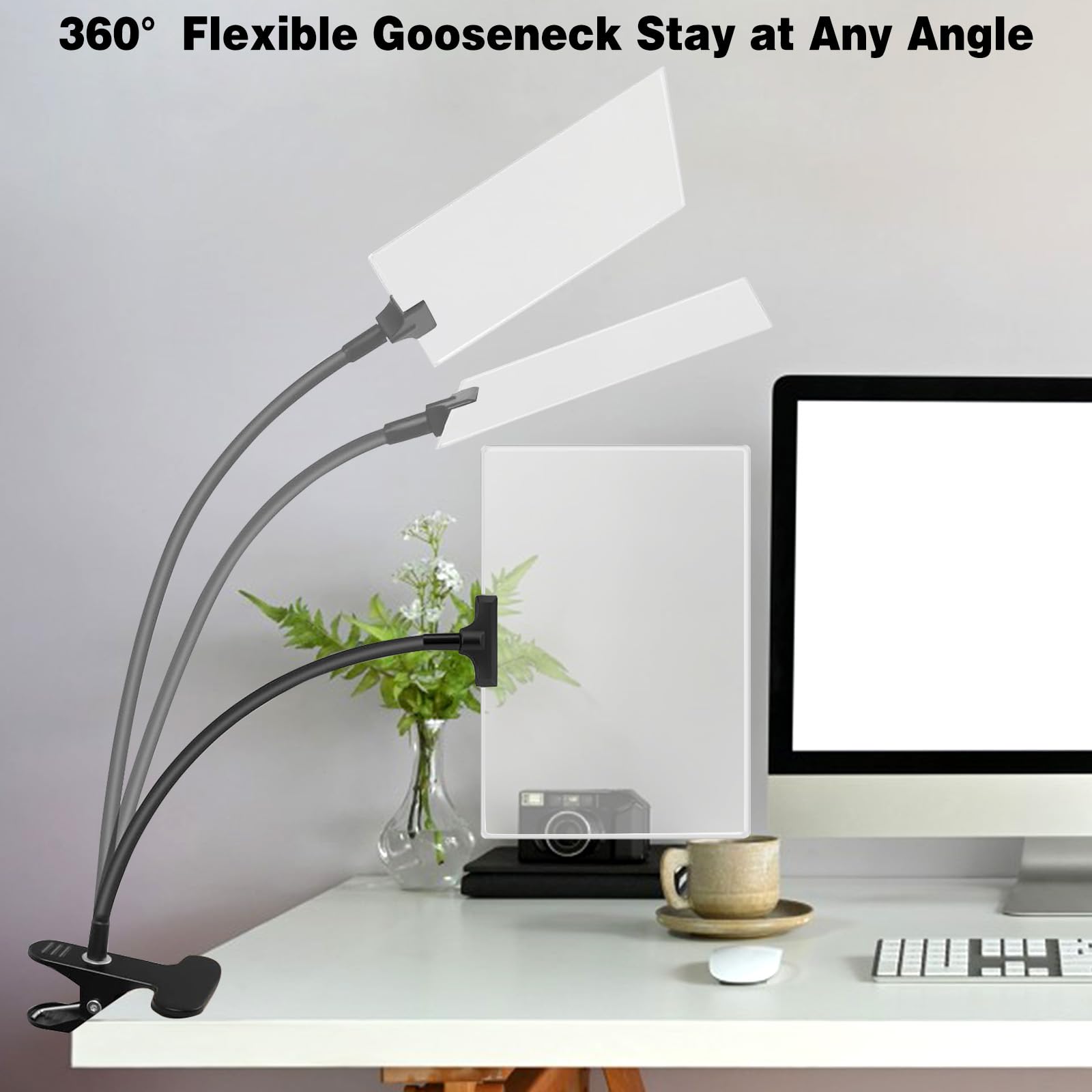 5X Vergrootglas Met Clip, 6x3.5 Inch Vergrootglas Met Klem Verstelbare Flexibele Zwanenhals Clip O 5X Vergrootglas Met Clip, 6x3.5 Inch Vergrootglas Met Klem Verstelbare Flexibele Zwanenhals Clip O