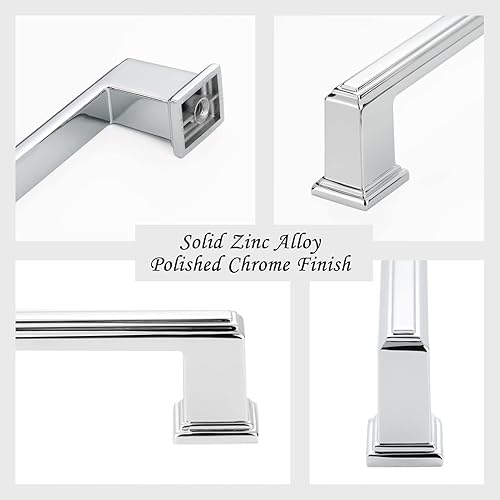 Vista 21 de Paquete de 10 tiradores de gabinete de 6-1/4 pulgadas, tiradores negros mate para gabinetes, accesorios de cocina negros para gabinetes, cajones