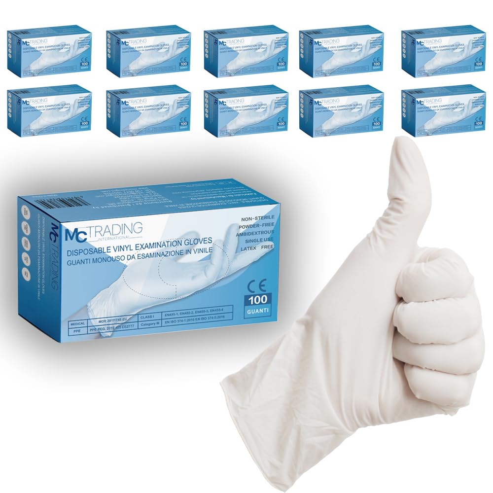 Alvita, Guanti In Vinile Senza Polvere Taglia S, 100 Guanti